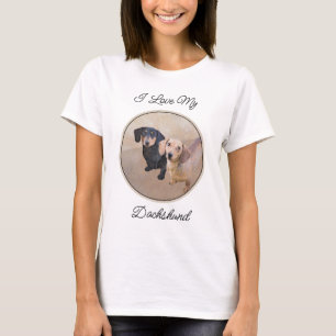 Dachshund (Smooth) Painting - Original Dog Art T-Shirt