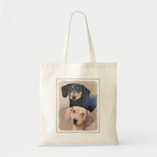 Dachshund (Smooth) Painting - Original Dog Art Tote Bag