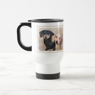 Dachshund (Smooth) Painting - Original Dog Art Travel Mug