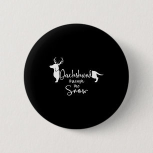 Dachshund Snow Cute Wiener Weiner Dog Owner Christ 6 Cm Round Badge