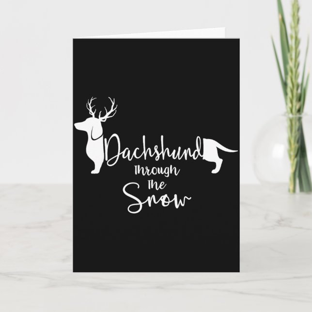 Dachshund Snow Cute Wiener Weiner Dog Owner Christ Card (Front)