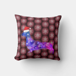 Dachshund , Snowflakes Cushion