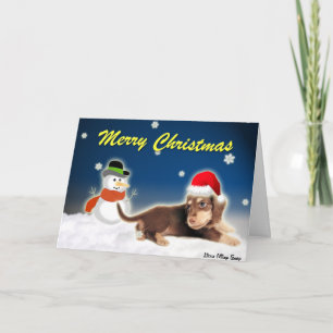 Dachshund Snowman Christmas Card
