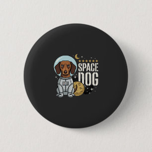 Dachshund Space Dog Astronaut Vector 6 Cm Round Badge