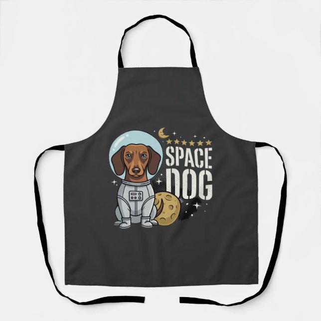 Dachshund Space Dog Astronaut Vector Apron (Front)