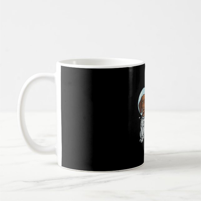 Dachshund Space Dog Astronaut Vector Coffee Mug (Left)