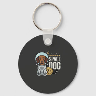 Dachshund Space Dog Astronaut Vector Key Ring