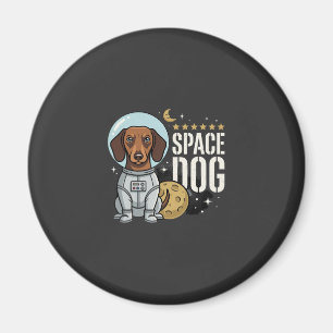 Dachshund Space Dog Astronaut Vector Magnet