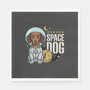 Dachshund Space Dog Astronaut Vector Napkin