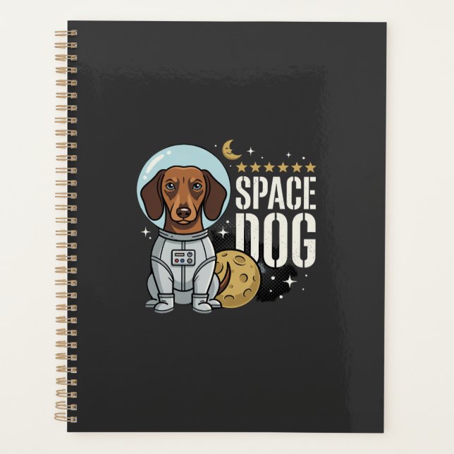 Dachshund Space Dog Astronaut Vector Planner (Front)