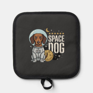 Dachshund Space Dog Astronaut Vector Pot Holder