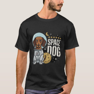 Dachshund Space Dog Astronaut Vector T-Shirt