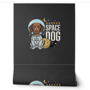 Dachshund Space Dog Astronaut Vector Wallpaper