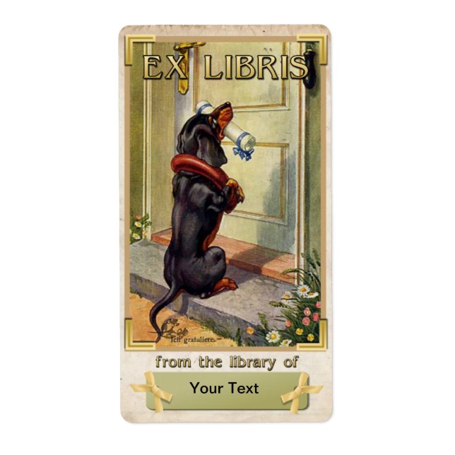 Dachshund Special Delivery - Book Plate ID (Front)