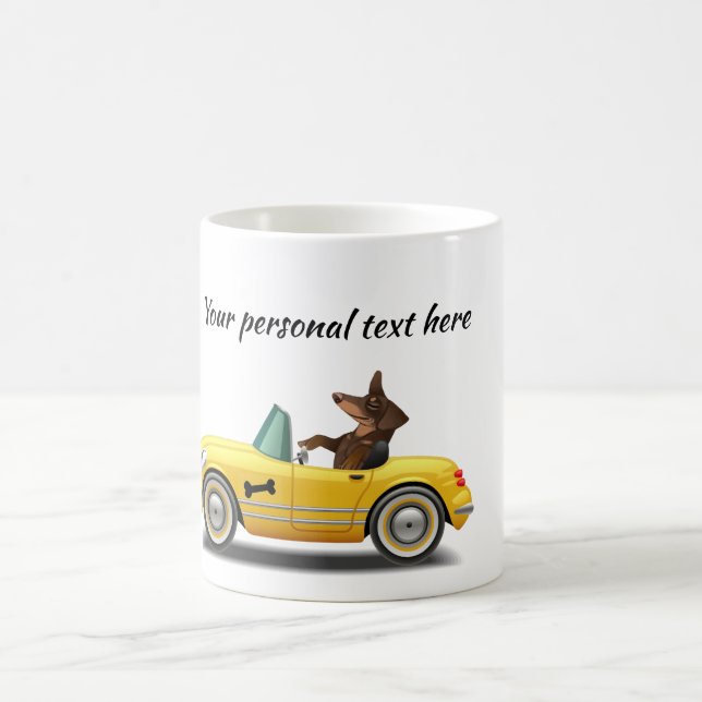 Dachshund Sports Car Driver Mug (Center)