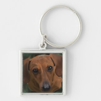 Dachshund Square Key Chain