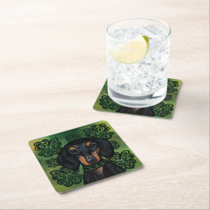 DACHSHUND SQUARE PAPER COASTER