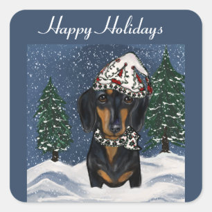 DACHSHUND   SQUARE STICKER