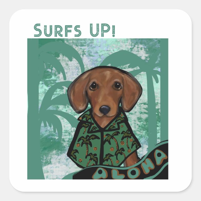 Dachshund    square sticker (Front)