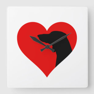 Dachshund   square wall clock