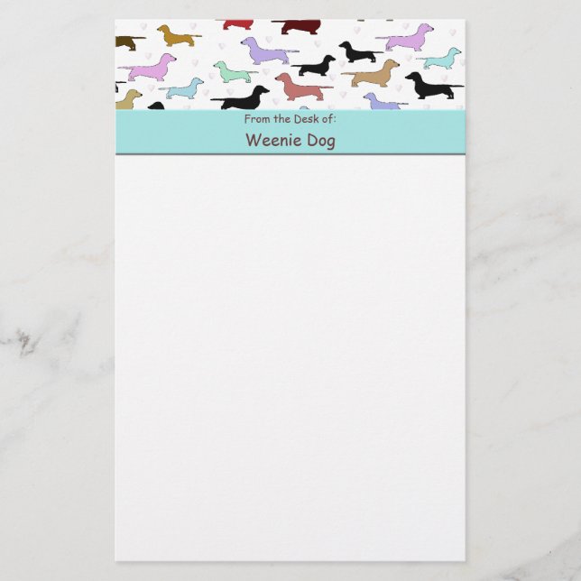 Dachshund Stationery Paper (Front)