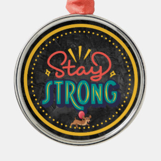 Dachshund Stay Strong Metal Tree Decoration