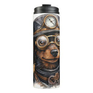 Dachshund Steampunk Dog Thermal Tumbler