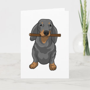 Dachshund Stick Card