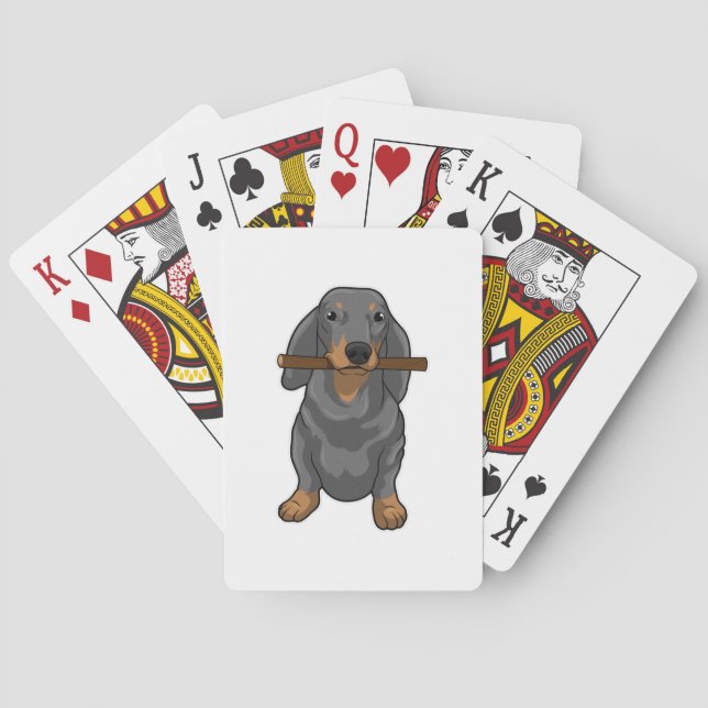 Dachshund Stick Playing Cards (Back)
