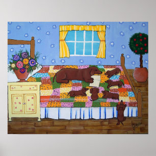 Dachshund Story Time Art Print