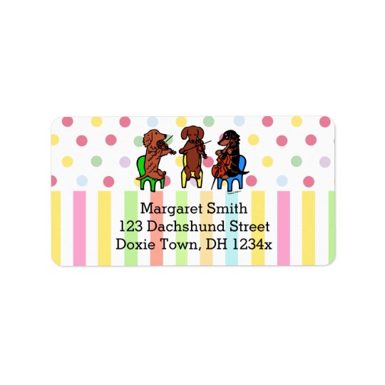 Dachshund String Trio Address Label
