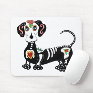 Dachshund Sugar Skull Mouse Mat