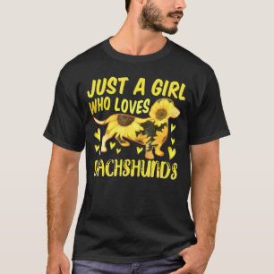 Dachshund Sunflower Weenie Dog Womens T-Shirt