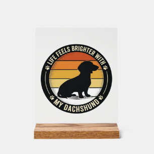 Dachshund Sunset Shirt Vintage Dog Lover Design_1 Acrylic Sign