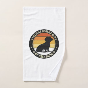 Dachshund Sunset Shirt Vintage Dog Lover Design_1 Hand Towel
