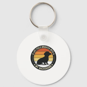 Dachshund Sunset Shirt Vintage Dog Lover Design_1 Key Ring