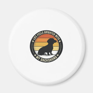 Dachshund Sunset Shirt Vintage Dog Lover Design_1 Magnet