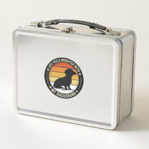 Dachshund Sunset Shirt Vintage Dog Lover Design_1 Metal Lunch Box