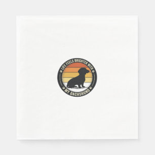 Dachshund Sunset Shirt Vintage Dog Lover Design_1 Napkin