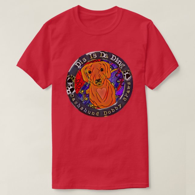 Dachshund T-Shirt Dis Da Ding Ring (Design Front)