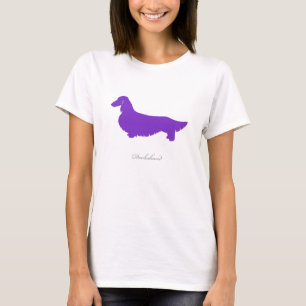 Dachshund T-shirt (purple long hair version 1)