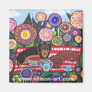 Dachshund Tea Time Magnet