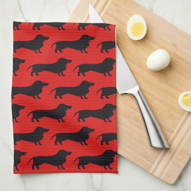 Dachshund Tea Towel (Quarter Fold)