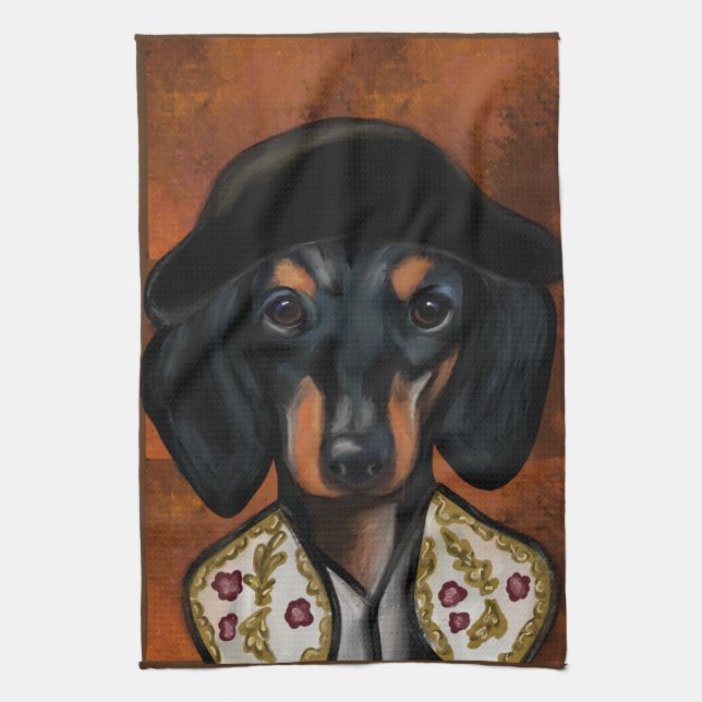 DACHSHUND          TEA TOWEL (Vertical)