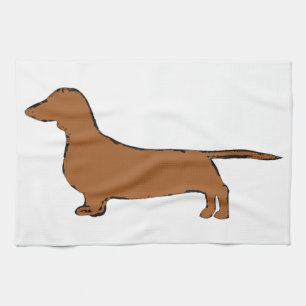 dachshund tea towel