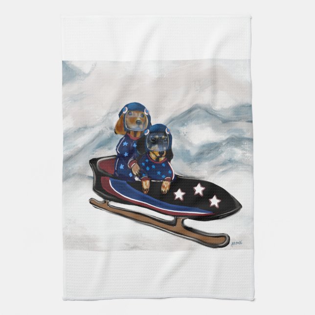 DACHSHUND  TEA TOWEL (Vertical)