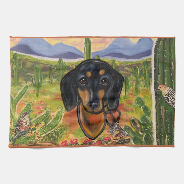 DACHSHUND       TEA TOWEL (Horizontal)