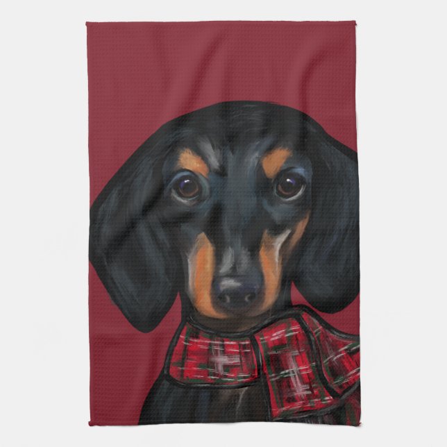 DACHSHUND      TEA TOWEL (Vertical)