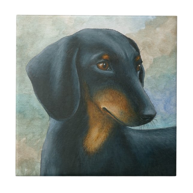 Dachshund Teckel Dog 90 Tile (Front)
