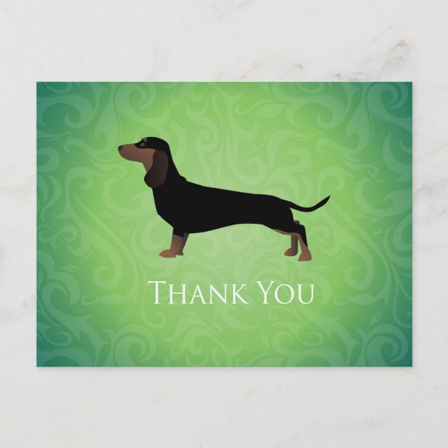 Dachshund Thank You Design Postcard (Front)